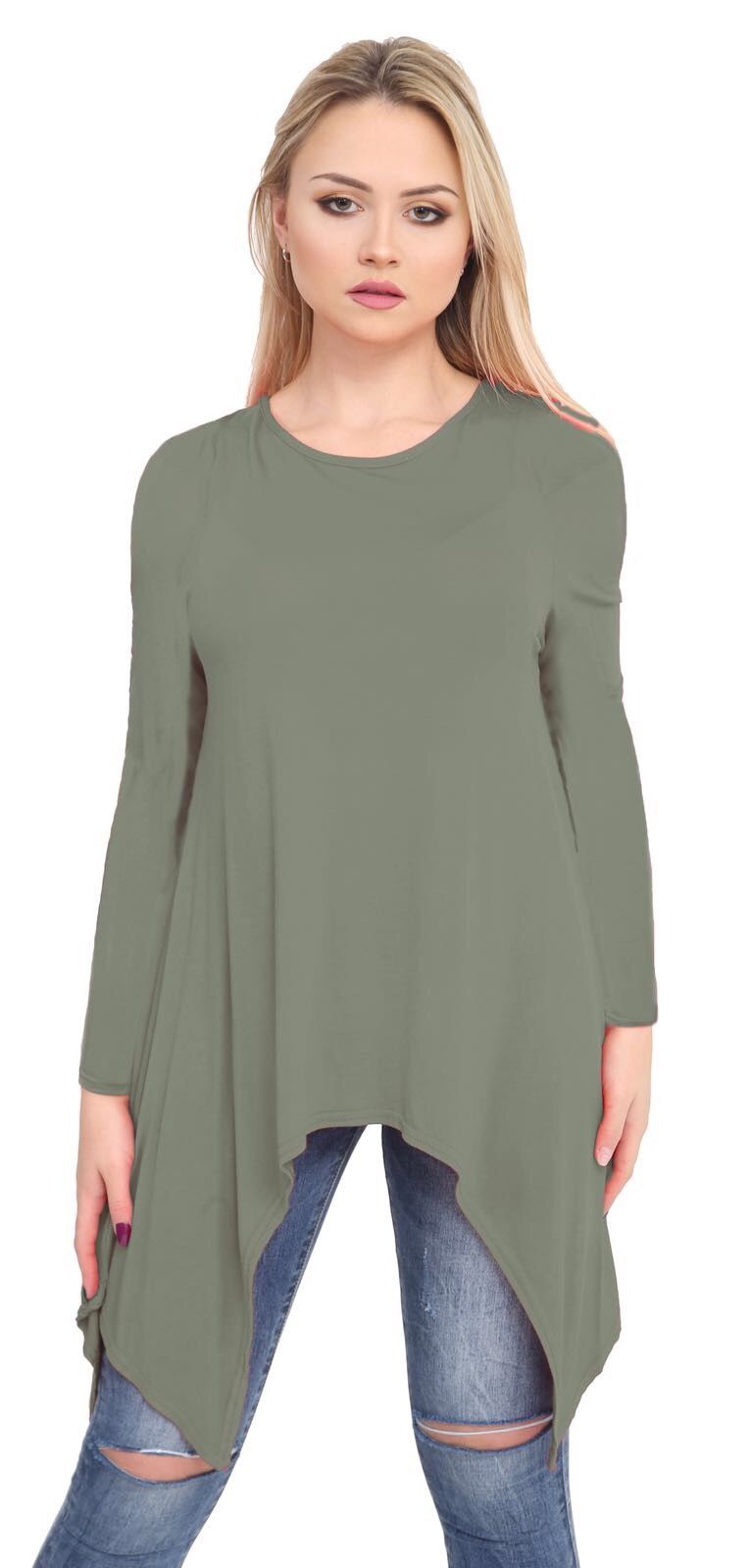 High low deals top long sleeve