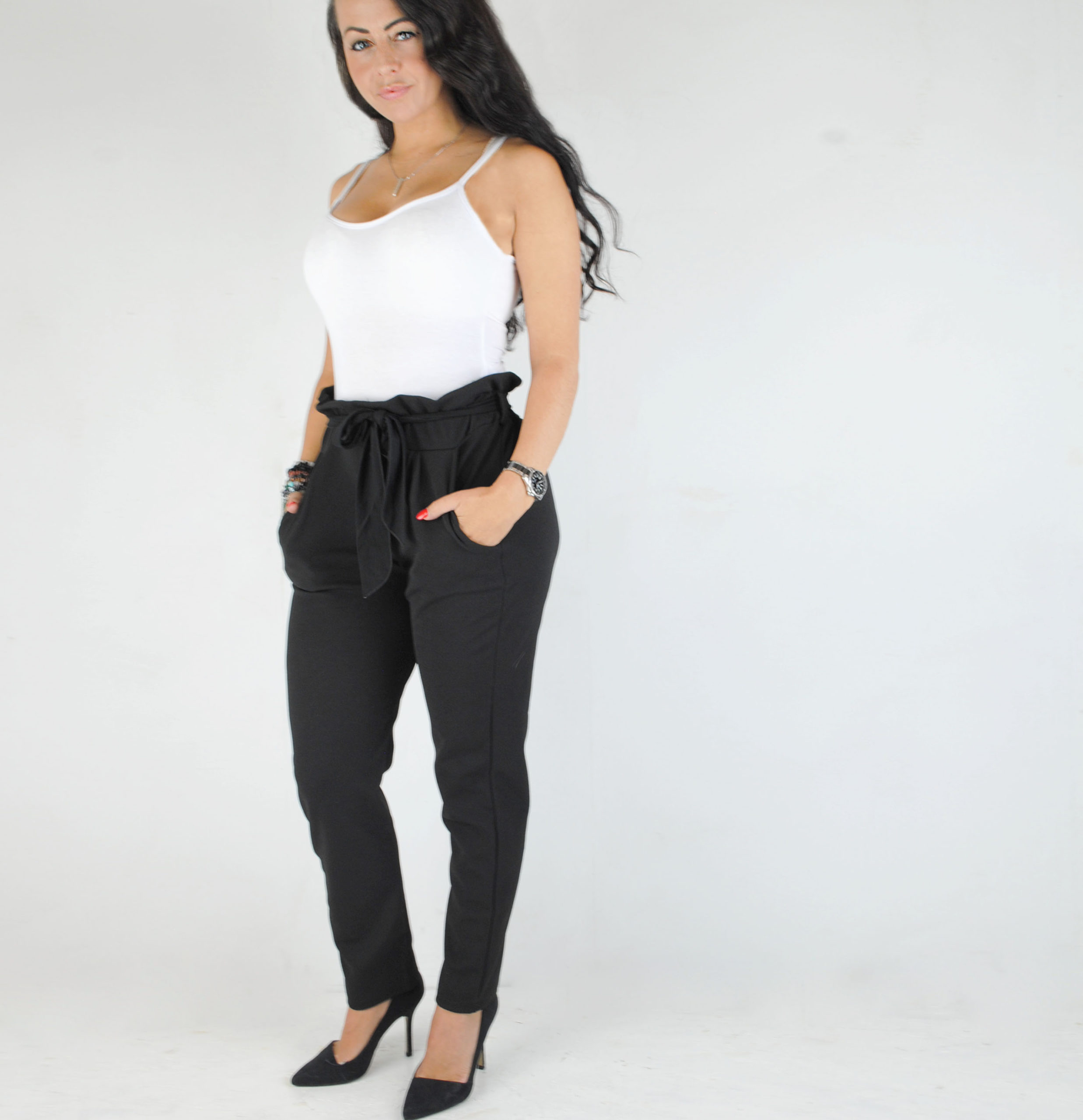 LASTINCH All Sizes Paper bag Style HighWaist Cotton Trousers XXS8XL